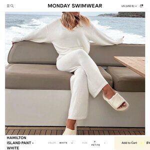 NWT Monday Swimwear Hamilton Island Pant — Petite (P) ✨ White